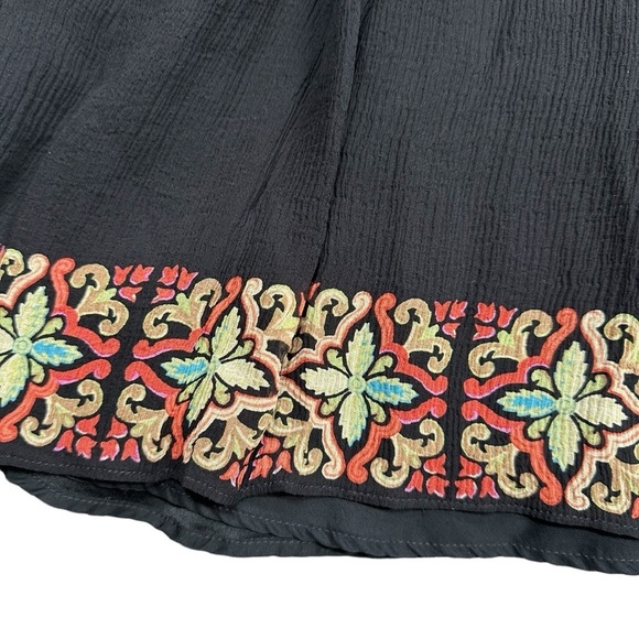 Tommy Bahama Tiered Silk Skirt Black and Multicolored Pattern Size Large (16) - Picture 2 of 10